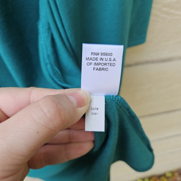 NWT Kiyonna 3/4 sleeve green flowy cardigan wrap top 0X - Picture 5 of 6